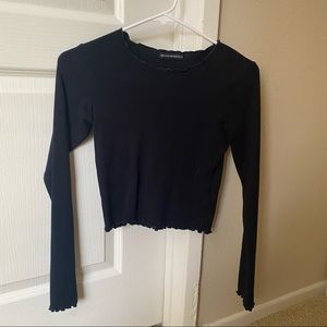 Dark blue ruffle top from Brandy Melville